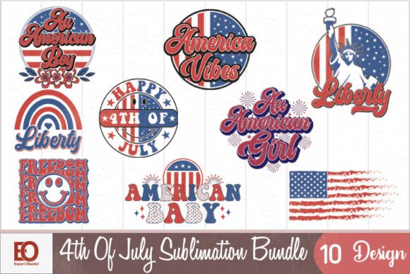 4th of July Retro Svg Sublimation Graphics