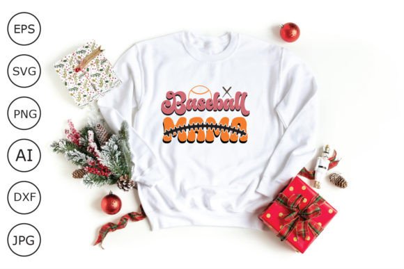 Baseball Mama Retro Design: Graphics for Crafts