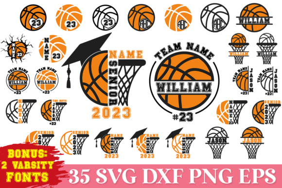 Basketball Monogram SVG Bundle for Graphics and Crafts