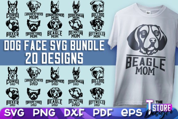 Dog Face SVG Design Dog Dad Dog Mom Graphics and Crafts