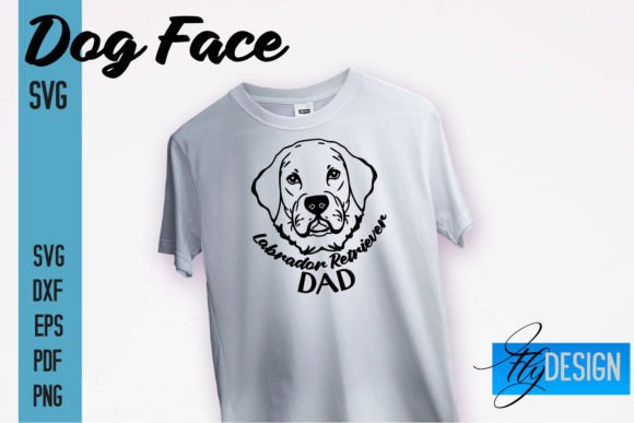 Labrador Dad SVG Design Dog Face SVG