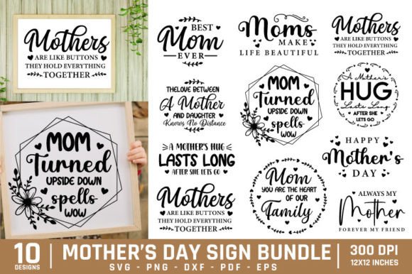 Mothers Day Sign SVG Bundle Graphics and Crafts Review
