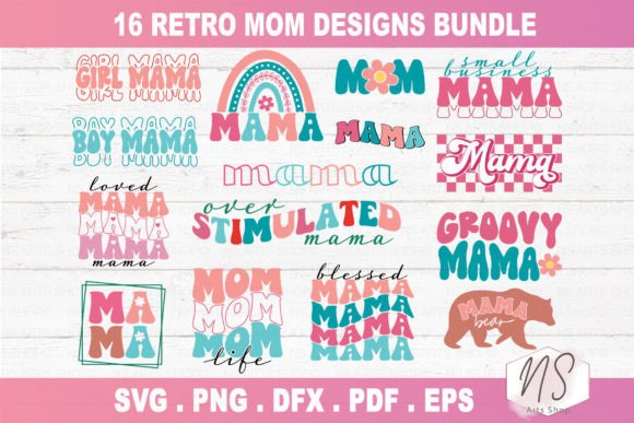 Retro Mothers Day SVG Bundle Graphics and Crafts